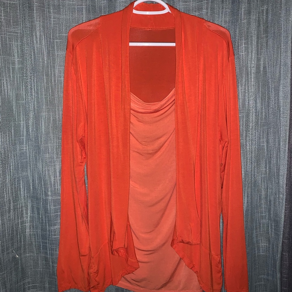 MARK Orange layered long sleeve sz Large